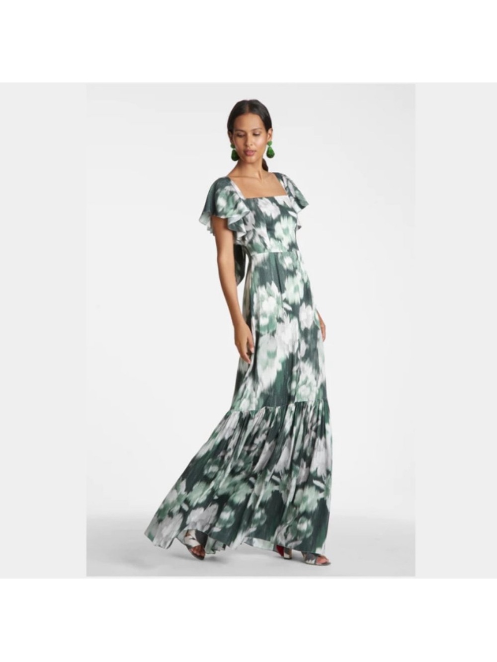 Sachin and Babi Green floral gown - Picture 4 of 4